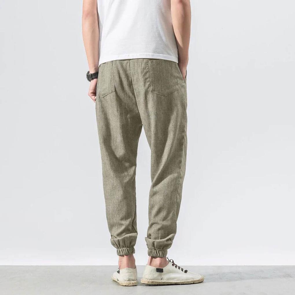 Pantalon confort en mélange de coton et mélange de lin pour homme – Léger et confortable au quotidien