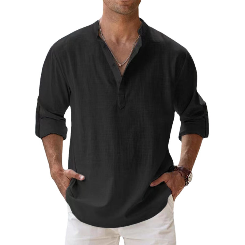 Chemise Henley en Lin pour Homme