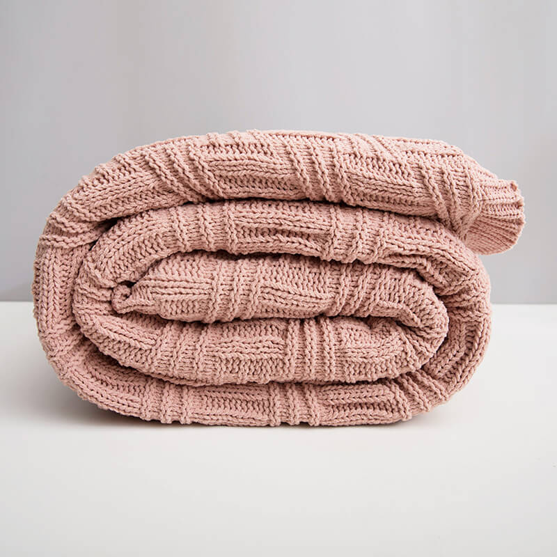 ChaleureuxCocoon - Couverture en Tricot Double Couche Épais et Doux