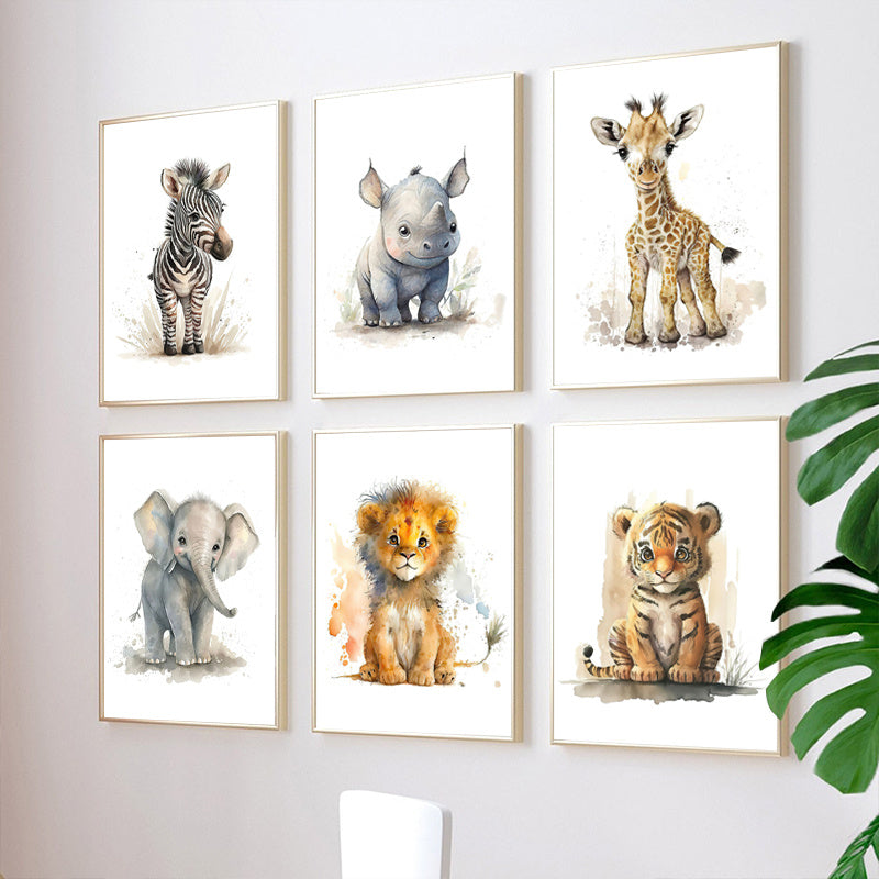 PetitsMonstres - 8 Affiches Animaux Adorables pour Décoration Ludique