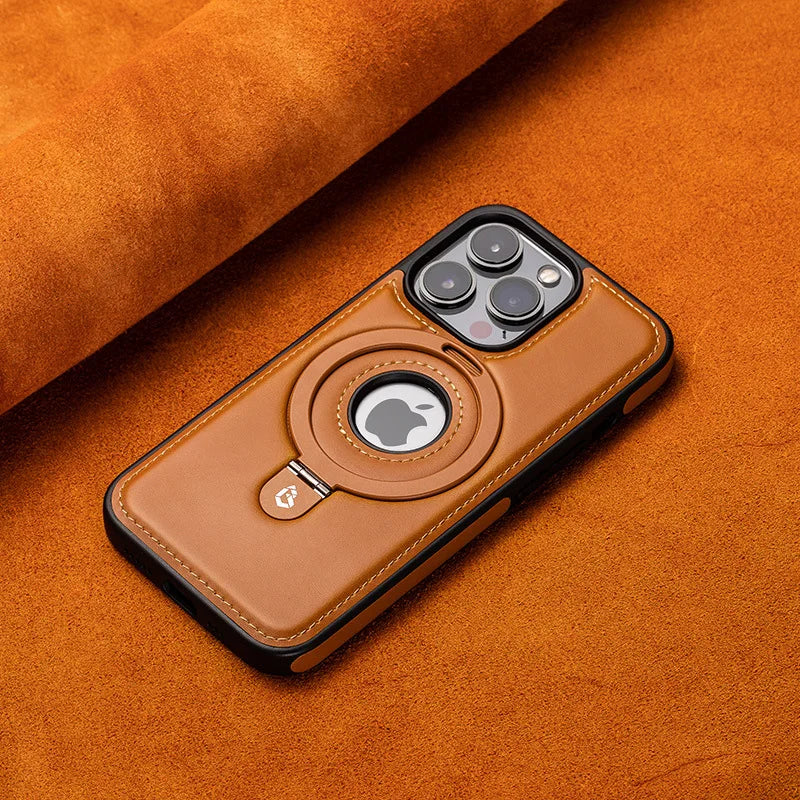 LuxiCase - Housse iPhone PU Cuir avec Support Magnétique Intégré