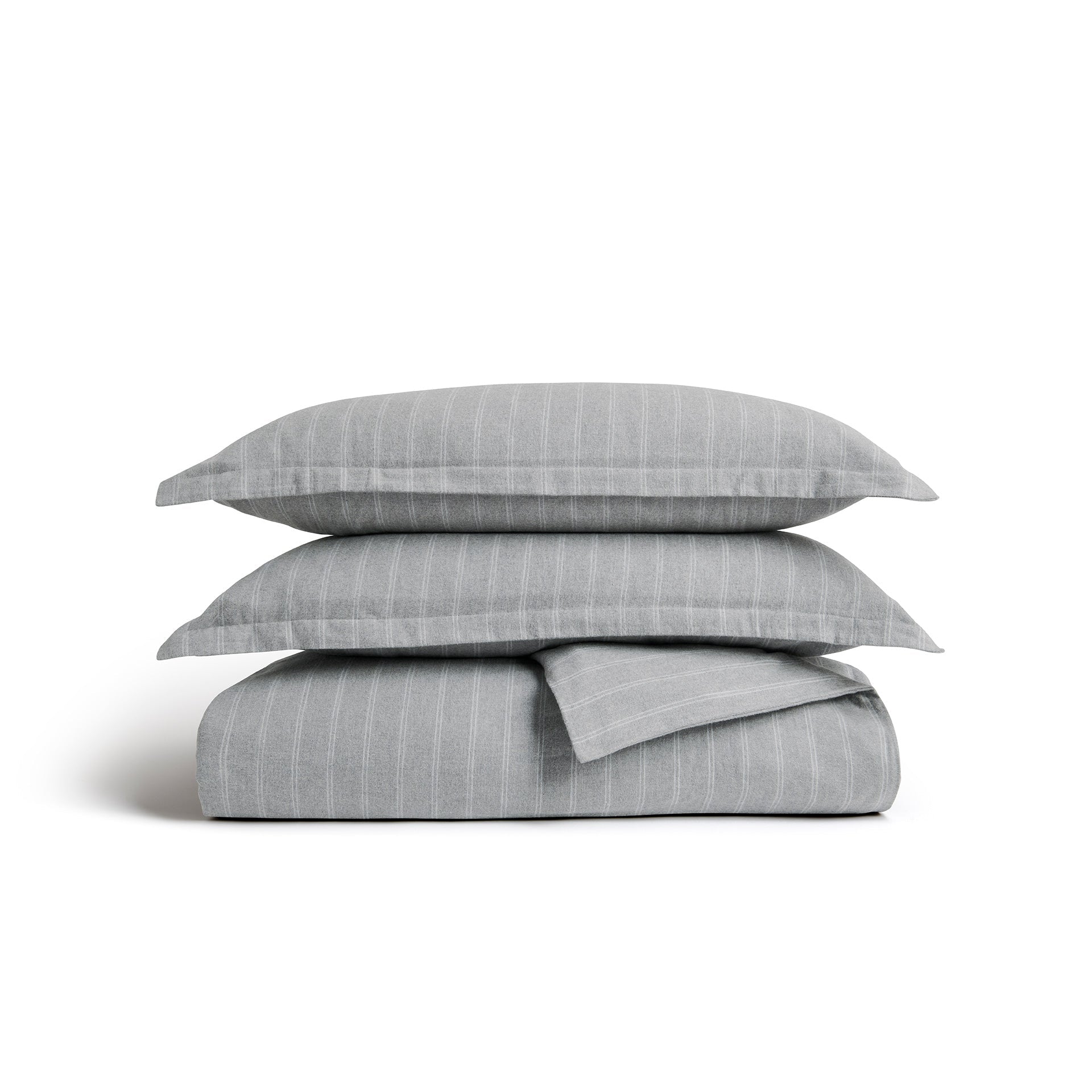 Coton Doux - Ensemble de Couette Rayé en Flanelle 100% Confortable