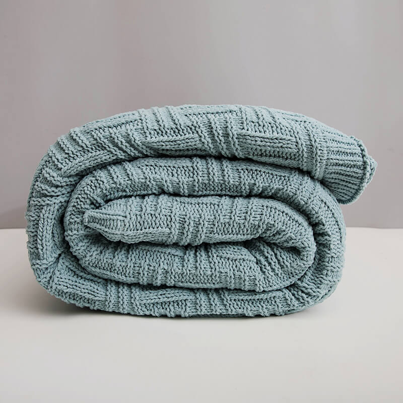 ChaleureuxCocoon - Couverture en Tricot Double Couche Épais et Doux