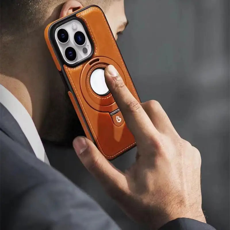 LuxiCase - Housse iPhone PU Cuir avec Support Magnétique Intégré