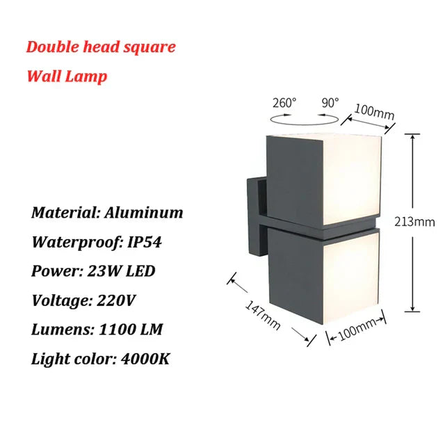 LumiPark - Applique Murale LED Moderne pour Éclairage Efficace en Extérieur