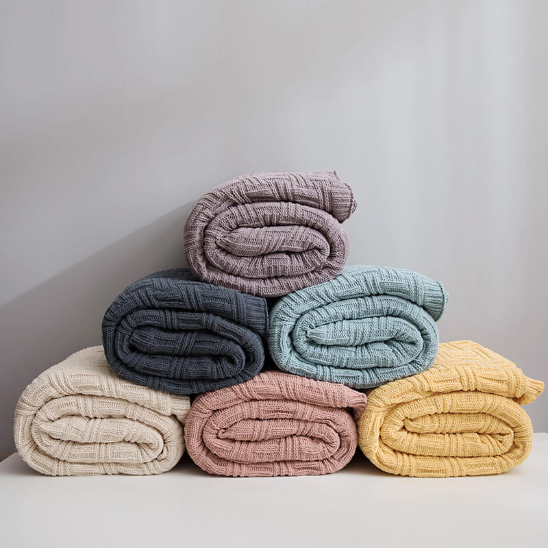 ChaleureuxCocoon - Couverture en Tricot Double Couche Épais et Doux