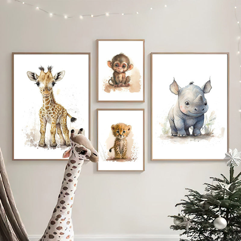 PetitsMonstres - 8 Affiches Animaux Adorables pour Décoration Ludique