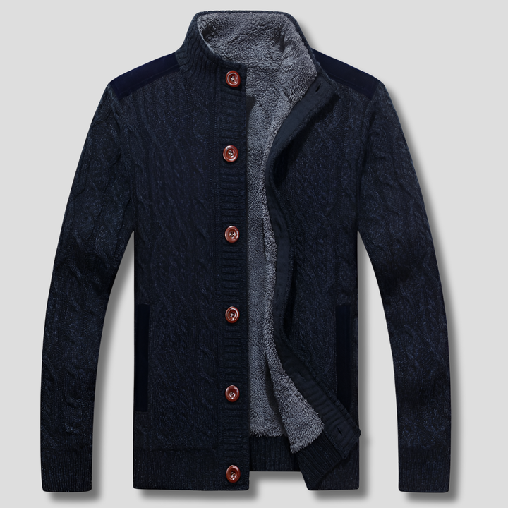 Cardigan doublé en peluche pour homme