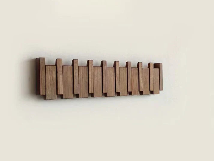 Porte Manteaux Mural en Bois Durable au Design Musical