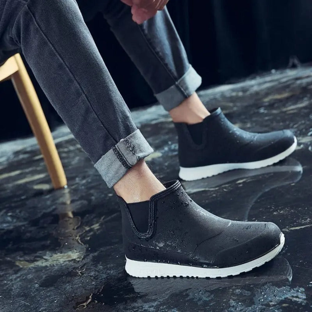 Bottes de pluie pour hommes, légères, résistantes et imperméables, à enfiler