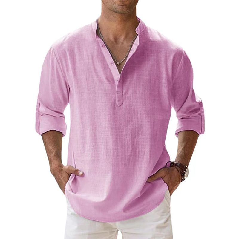 Chemise Henley en Lin pour Homme