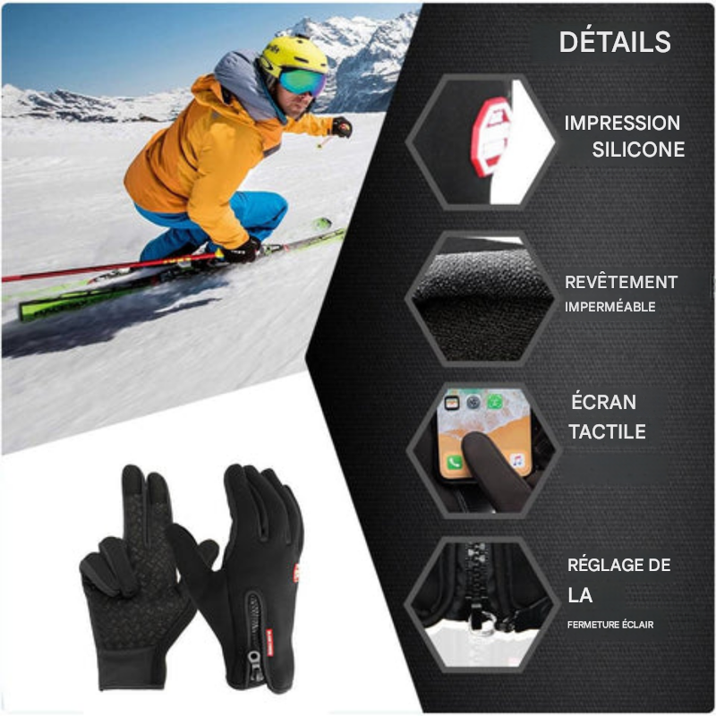 Gants chauffants d'hiver pour le cyclisme, le VTT et le ski