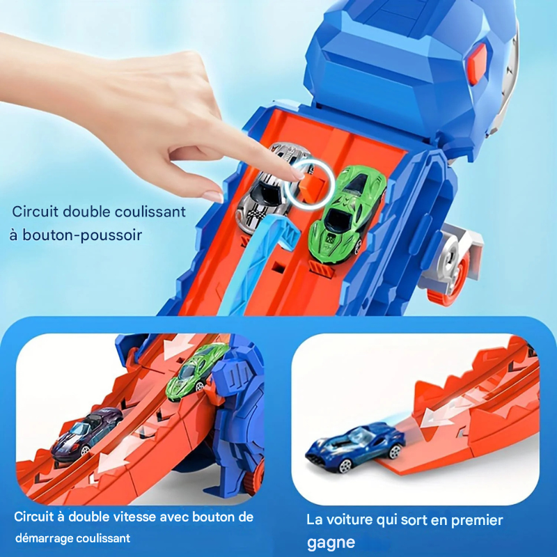 Dino City Transporter – Circuit de course et camion transformable
