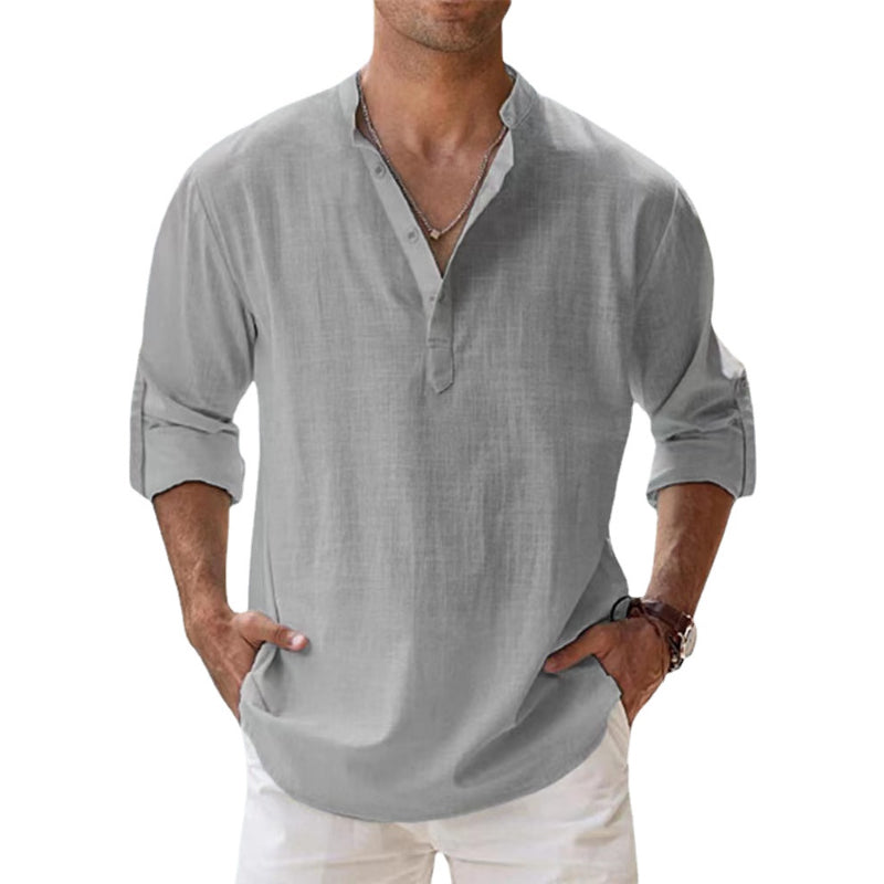 Chemise Henley en Lin pour Homme