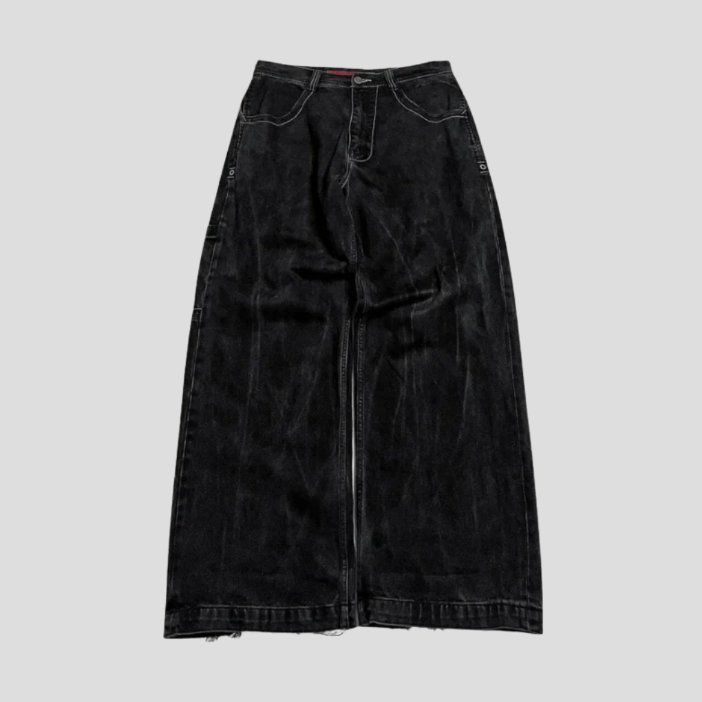 Jean baggy noir taille haute