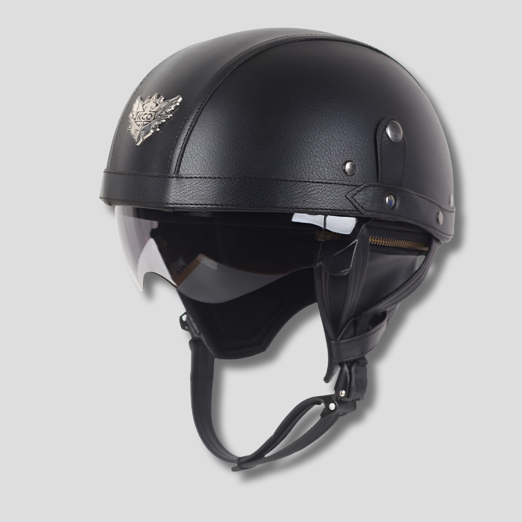Casque de moto vintage avec visière rétractable
