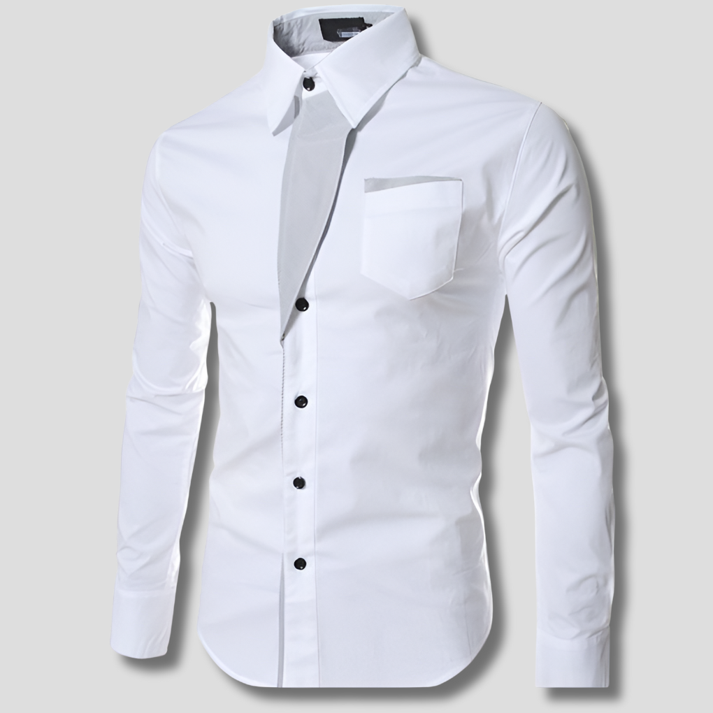 Chemise à manches longues pour homme – Modèle classique en mélange de coton