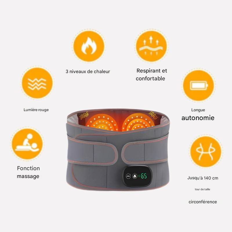Ceinture de massage avec chaleur à lumière rouge