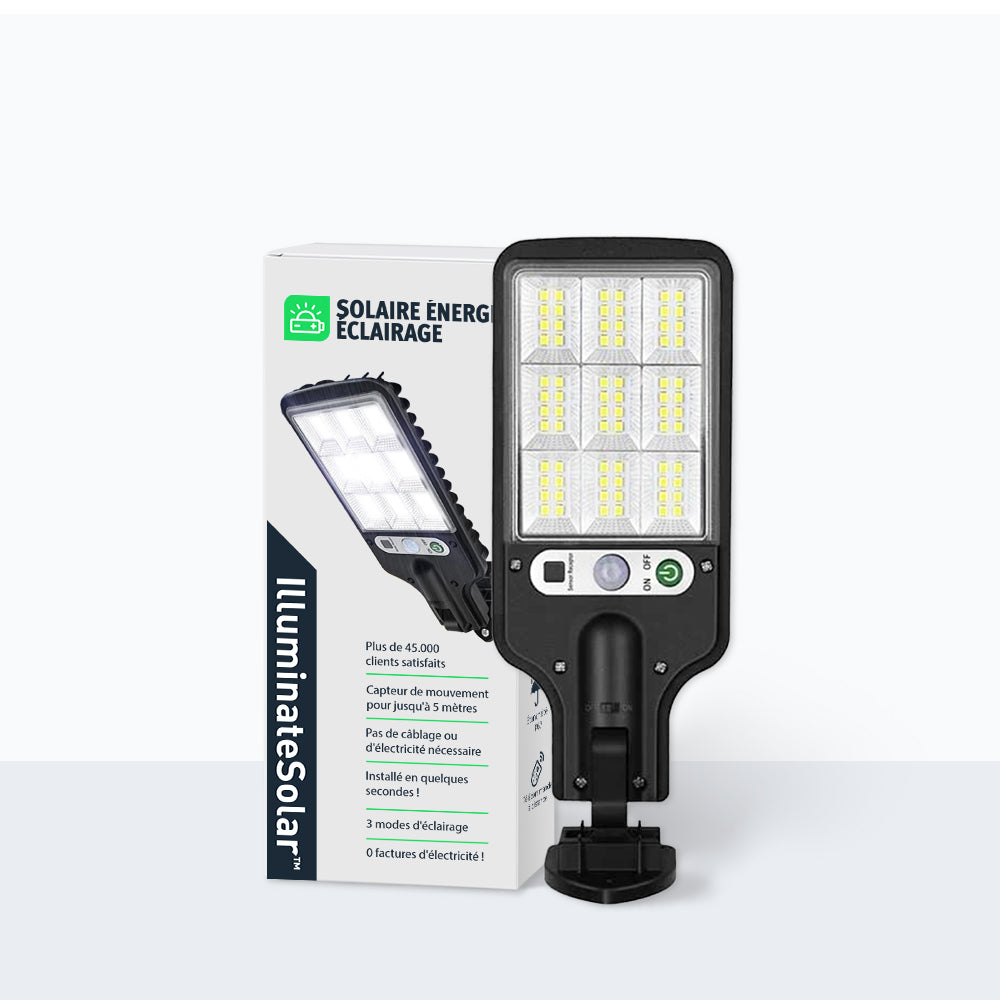 LumièreÉclatante - Lampadaire Solaire LED 6000K, Télécommande & Résistant aux Intempéries