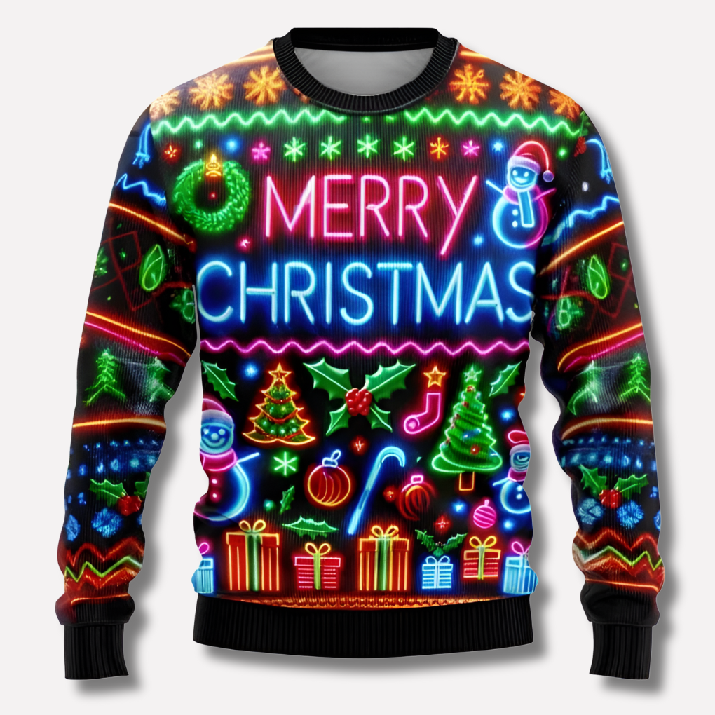 Pull de Noël unisexe néon