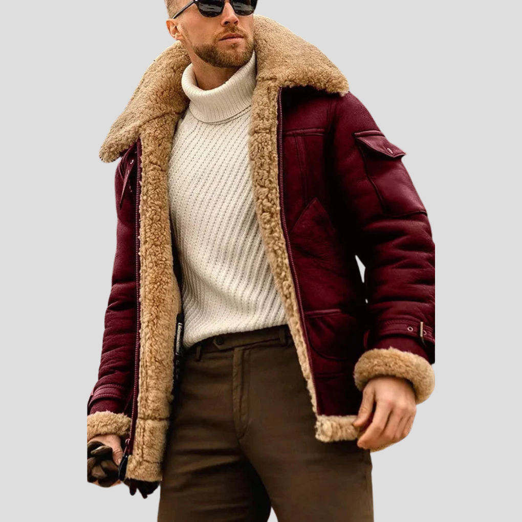 Veste de motard camel pour homme
