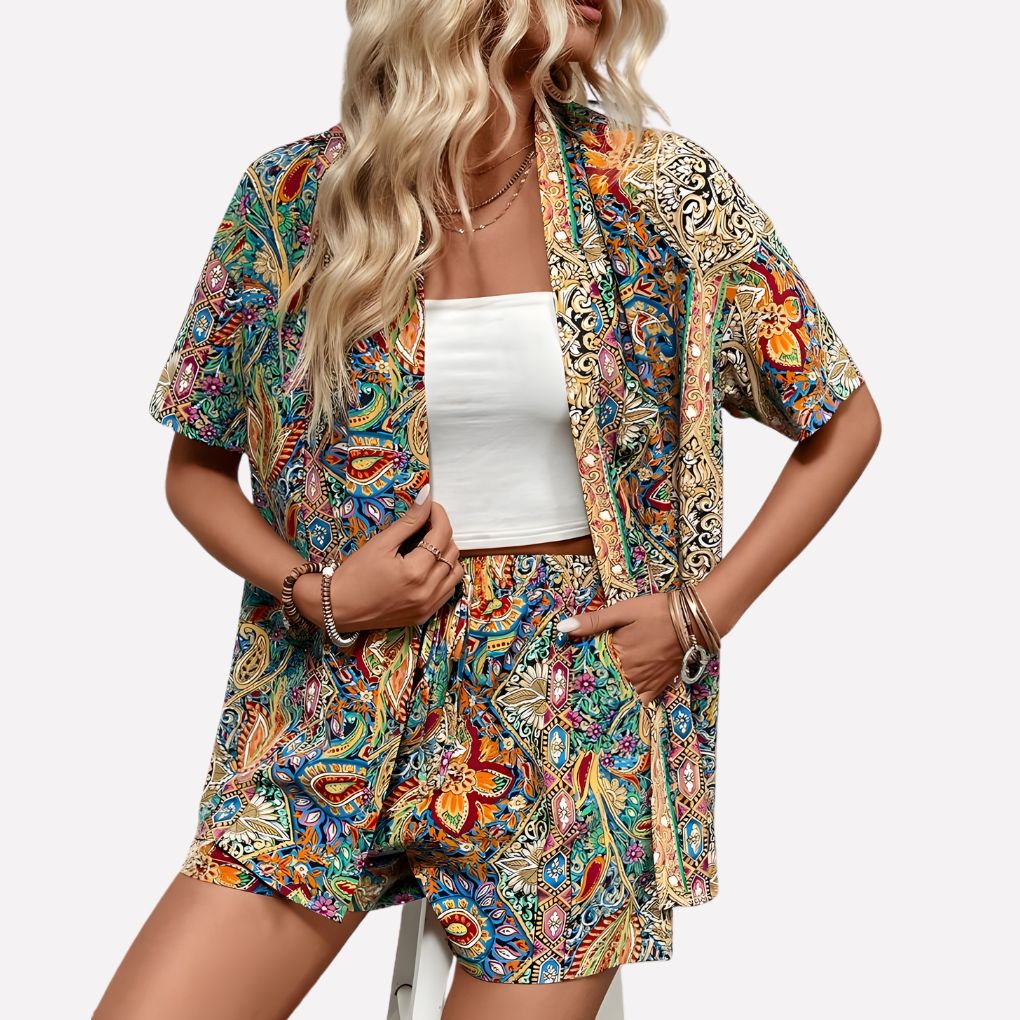 Chemise kimono et short pour femmes