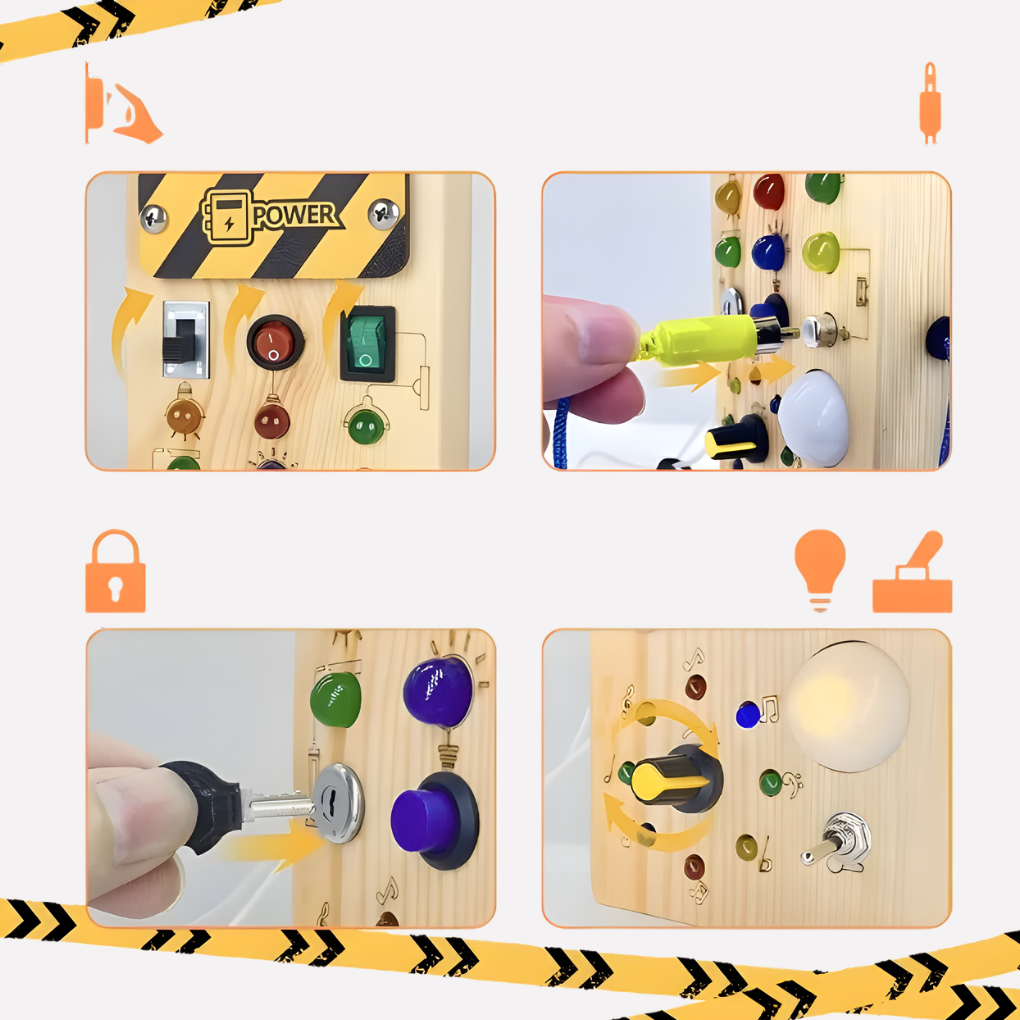 Tableau d'activités Montessori avec lumières LED