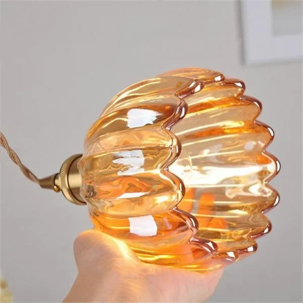 LumiChic - Suspension en Verre Floral Japonais, Éclairage Élégant pour Décoration Moderne