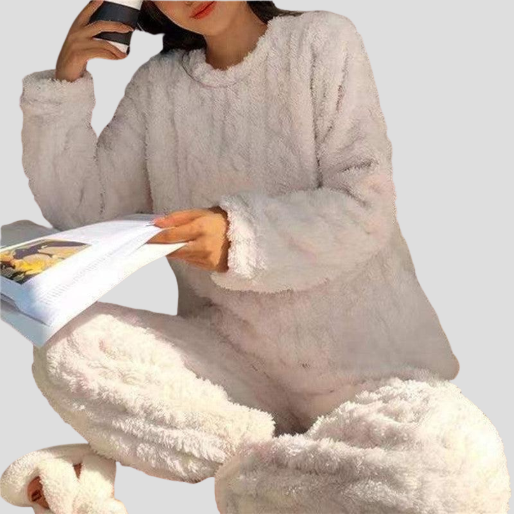 Ensemble pyjama en molleton pour femme
