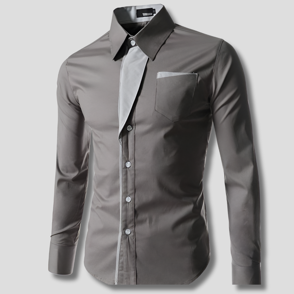 Chemise à manches longues pour homme – Modèle classique en mélange de coton