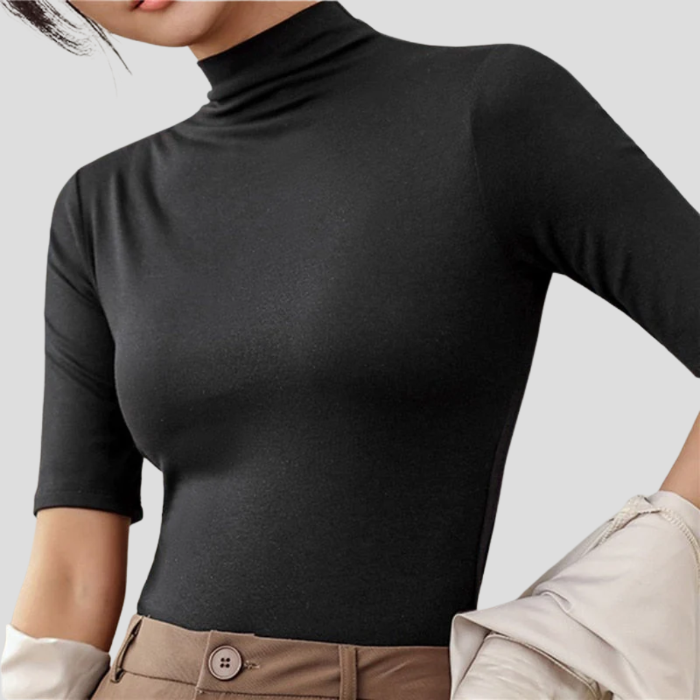 Col roulé ultra-fin sans coutures pour femme
