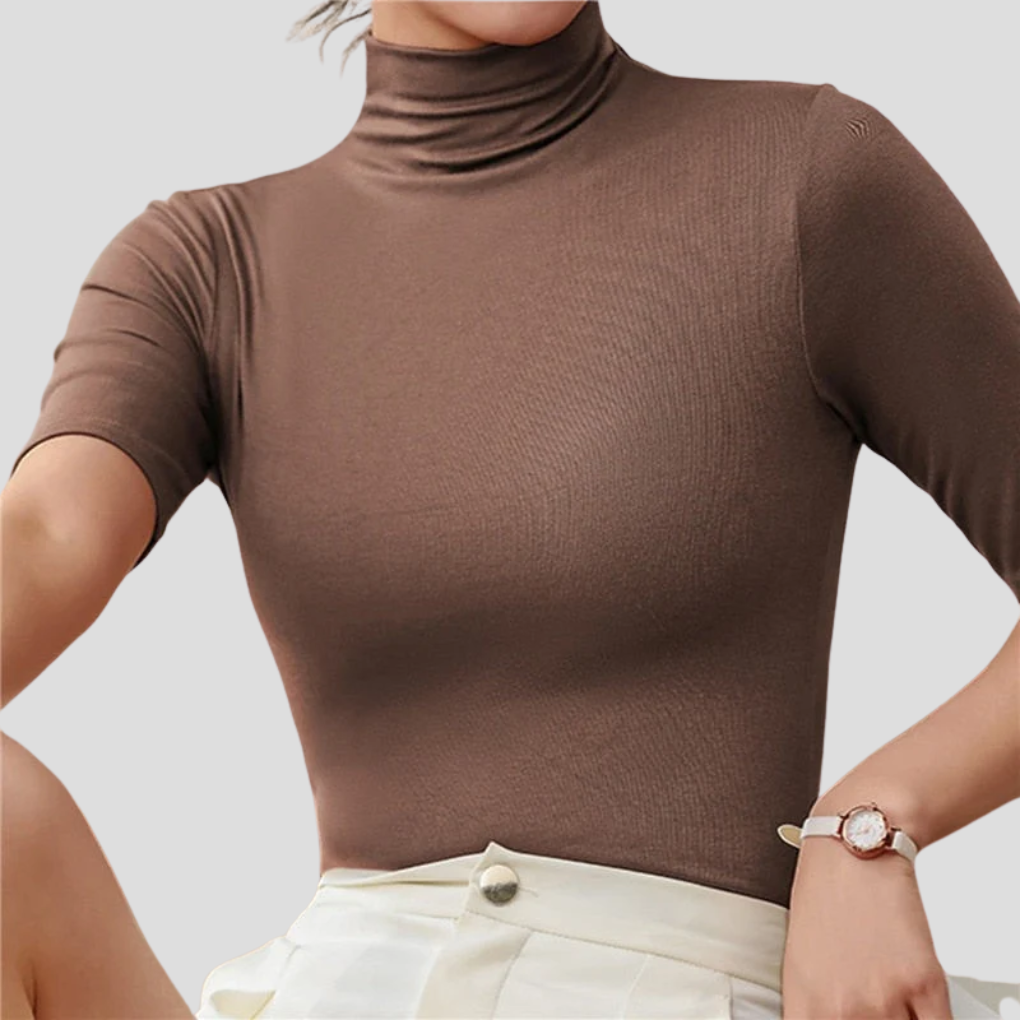 Col roulé ultra-fin sans coutures pour femme