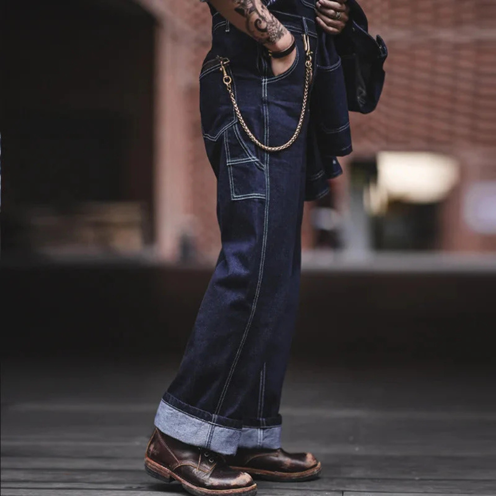 Salopette en jean indigo