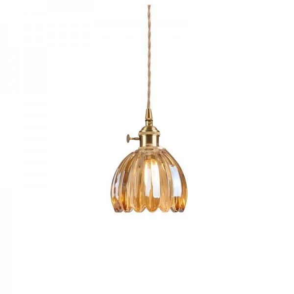 LumiChic - Suspension en Verre Floral Japonais, Éclairage Élégant pour Décoration Moderne