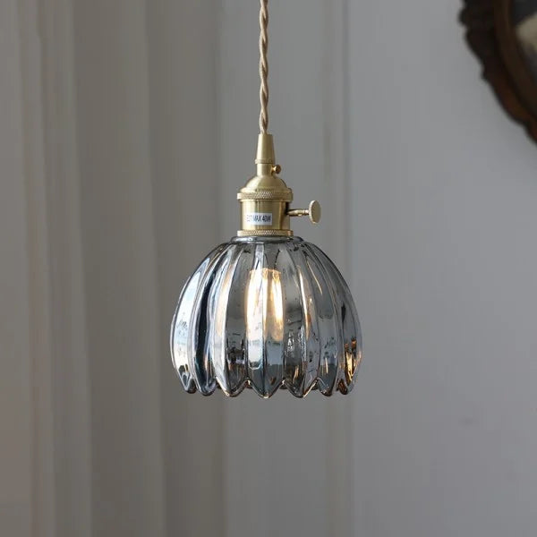 LumiChic - Suspension en Verre Floral Japonais, Éclairage Élégant pour Décoration Moderne