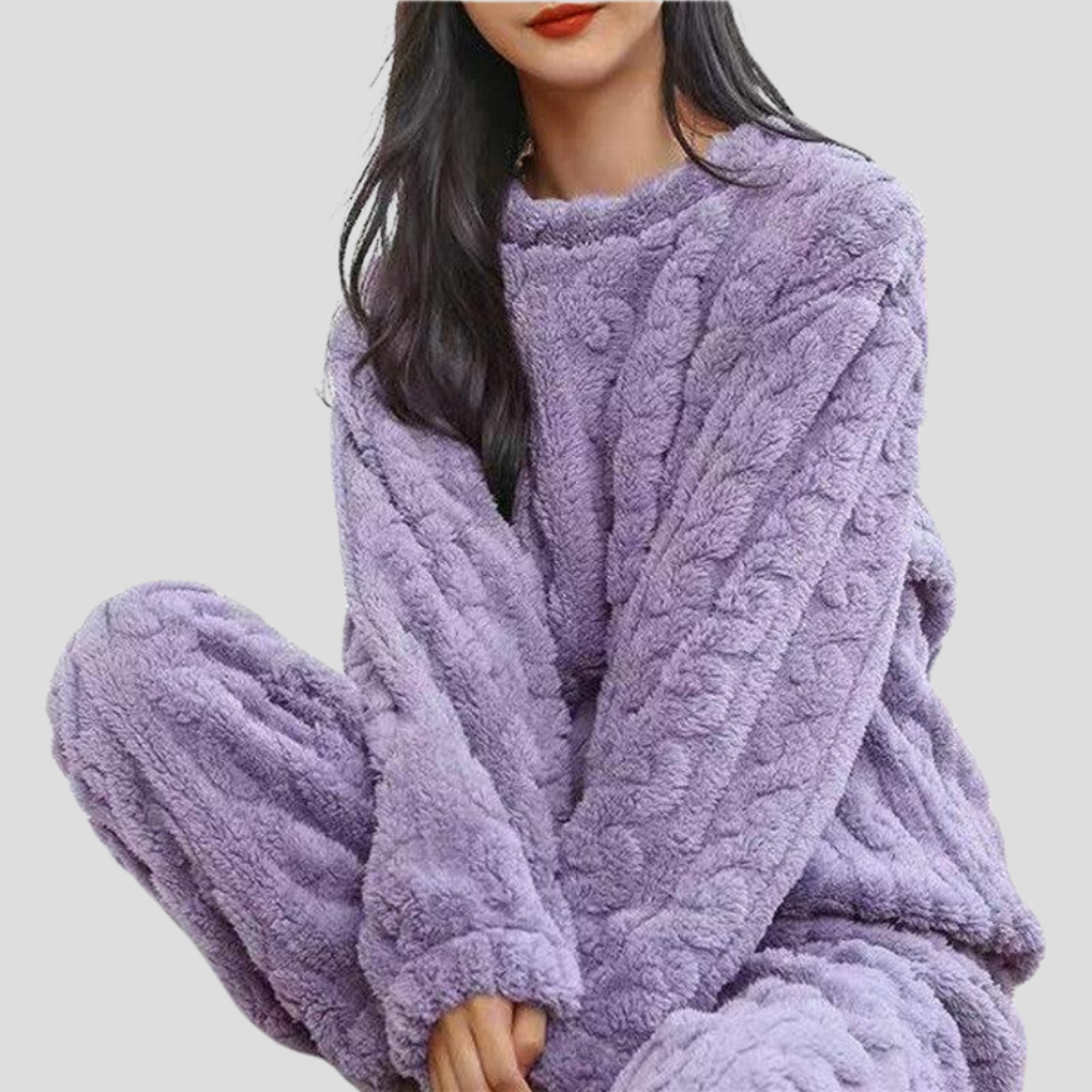 Ensemble pyjama en molleton pour femme