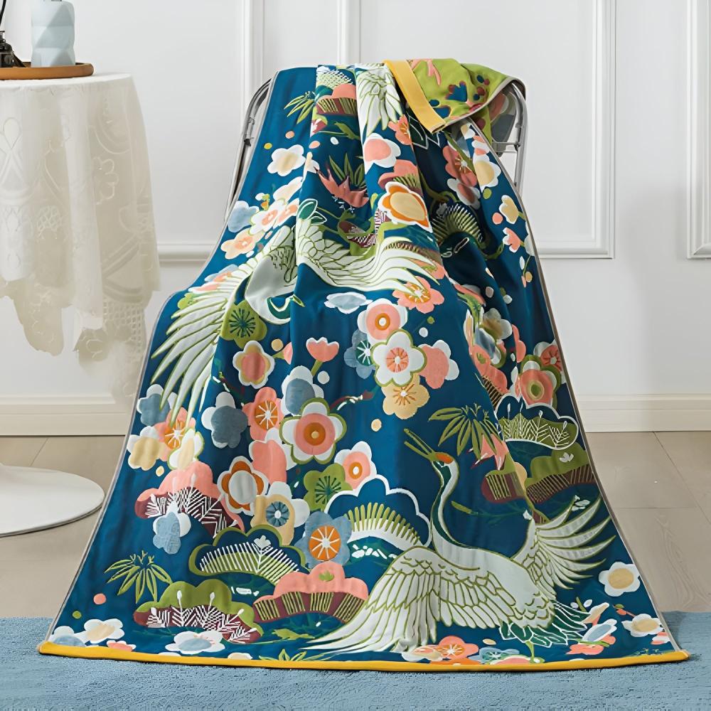 Serviette de Bain Lush Flower Cranes