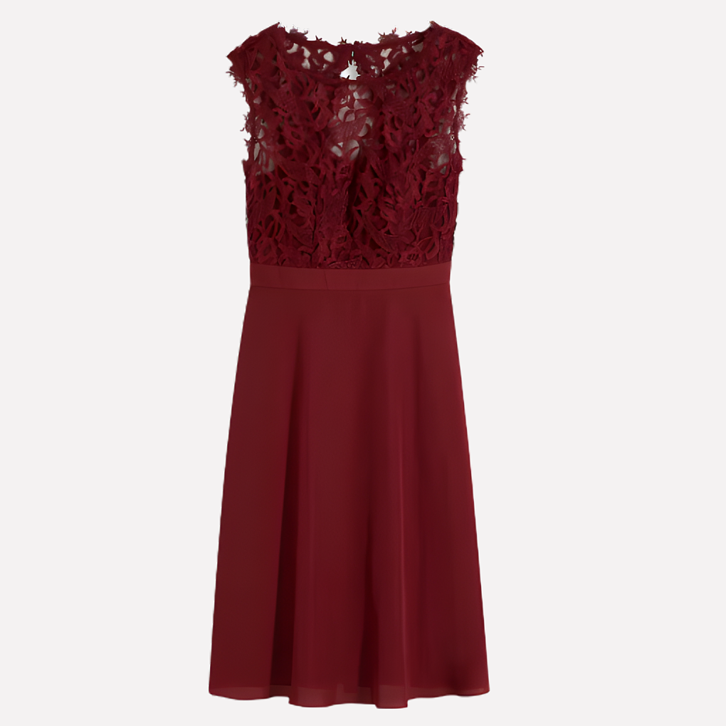 Robe courte en dentelle pour femme