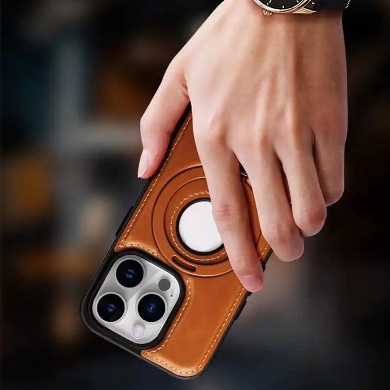 LuxiCase - Housse iPhone PU Cuir avec Support Magnétique Intégré