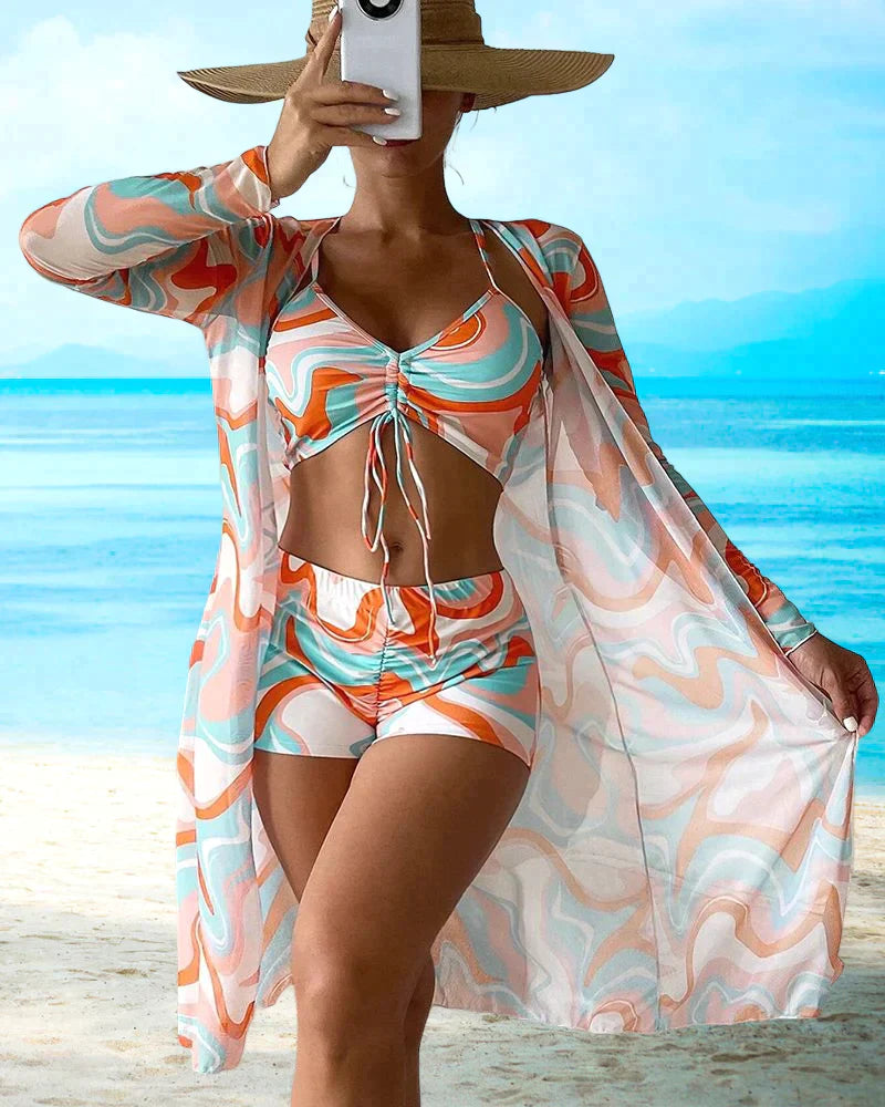 Evara | Ensemble Bikini 3 Pièces avec Motif Floral