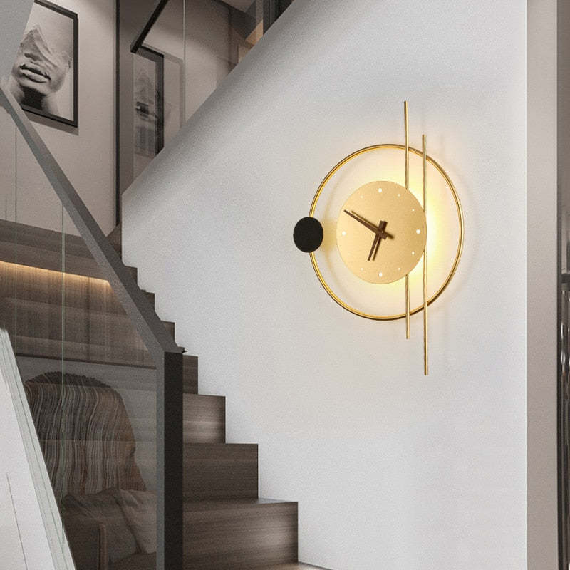 LumiTime - Horloge Mural Chic avec Éclairage LED
