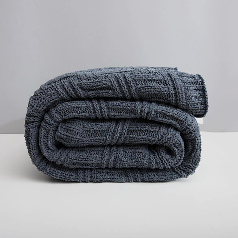 ChaleureuxCocoon - Couverture en Tricot Double Couche Épais et Doux