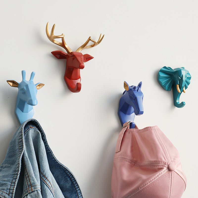 ChicManteau - Crochets Muraux Tête d'Animal en Résine Écologique