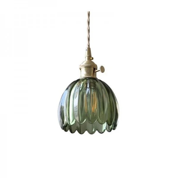 LumiChic - Suspension en Verre Floral Japonais, Éclairage Élégant pour Décoration Moderne