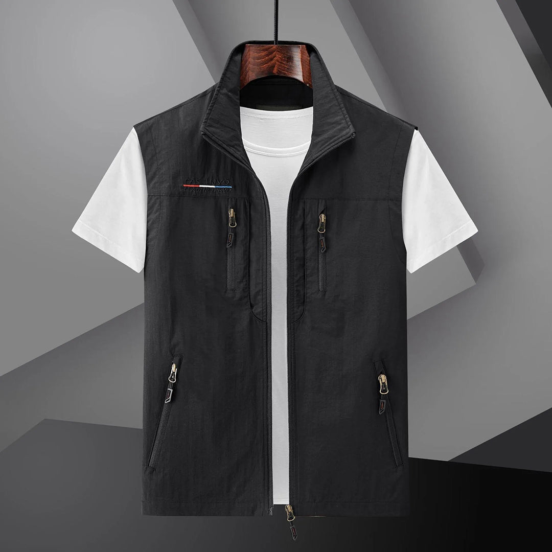 Gilet de voyage d'été utilitaire multipoches pour homme