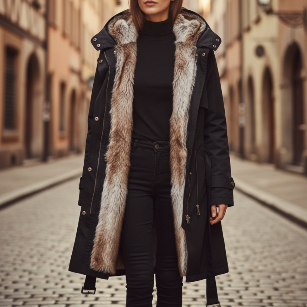 Parka d'hiver à capuche pour femmes