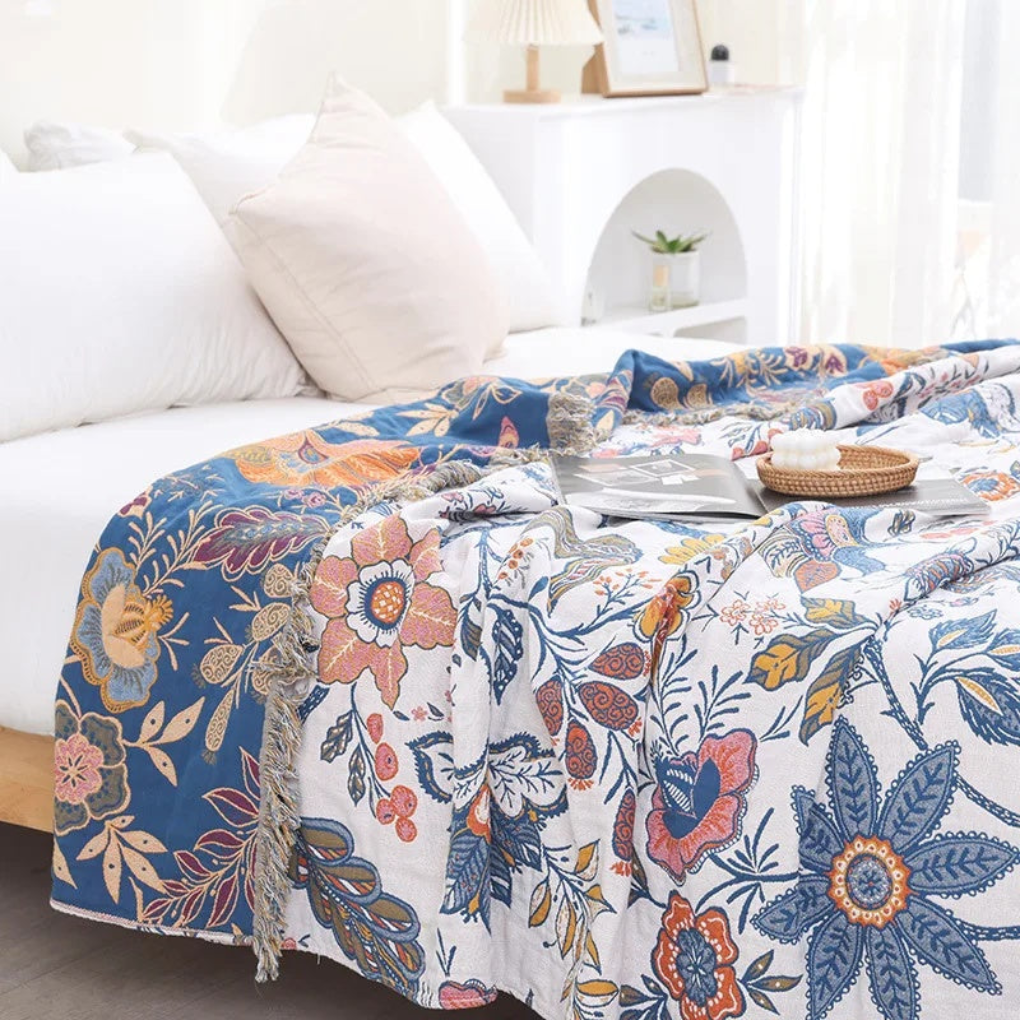 Couverture à motif floral
