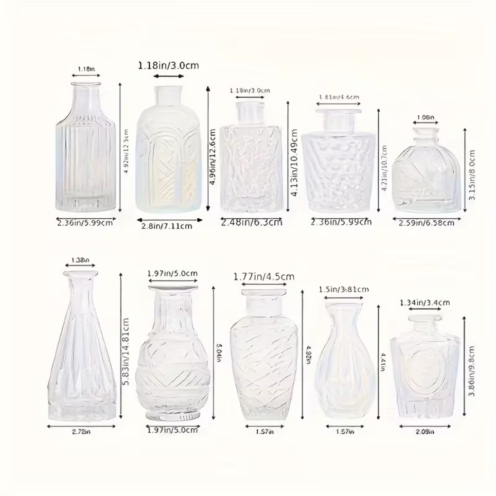 Set de vases transparents de soulagement