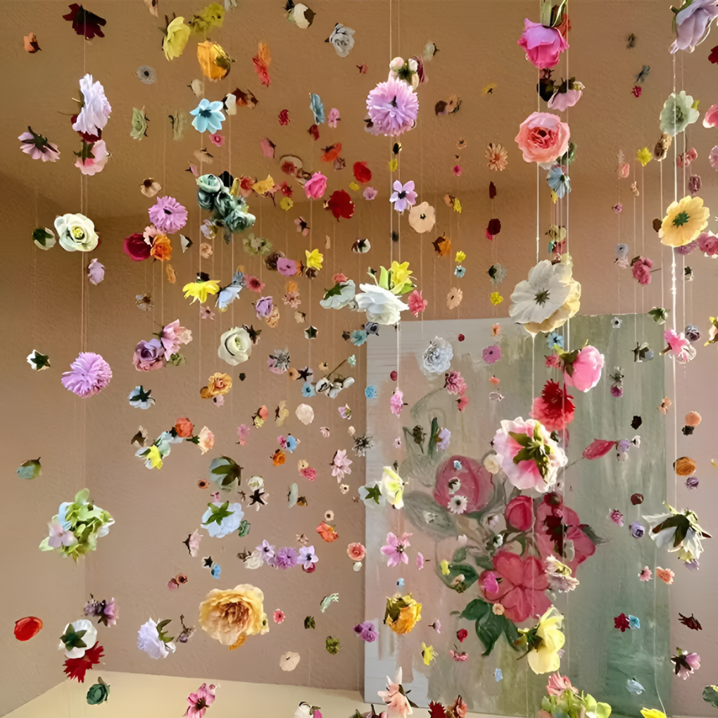 Guirlande de fleurs artificielles de 100 pièces