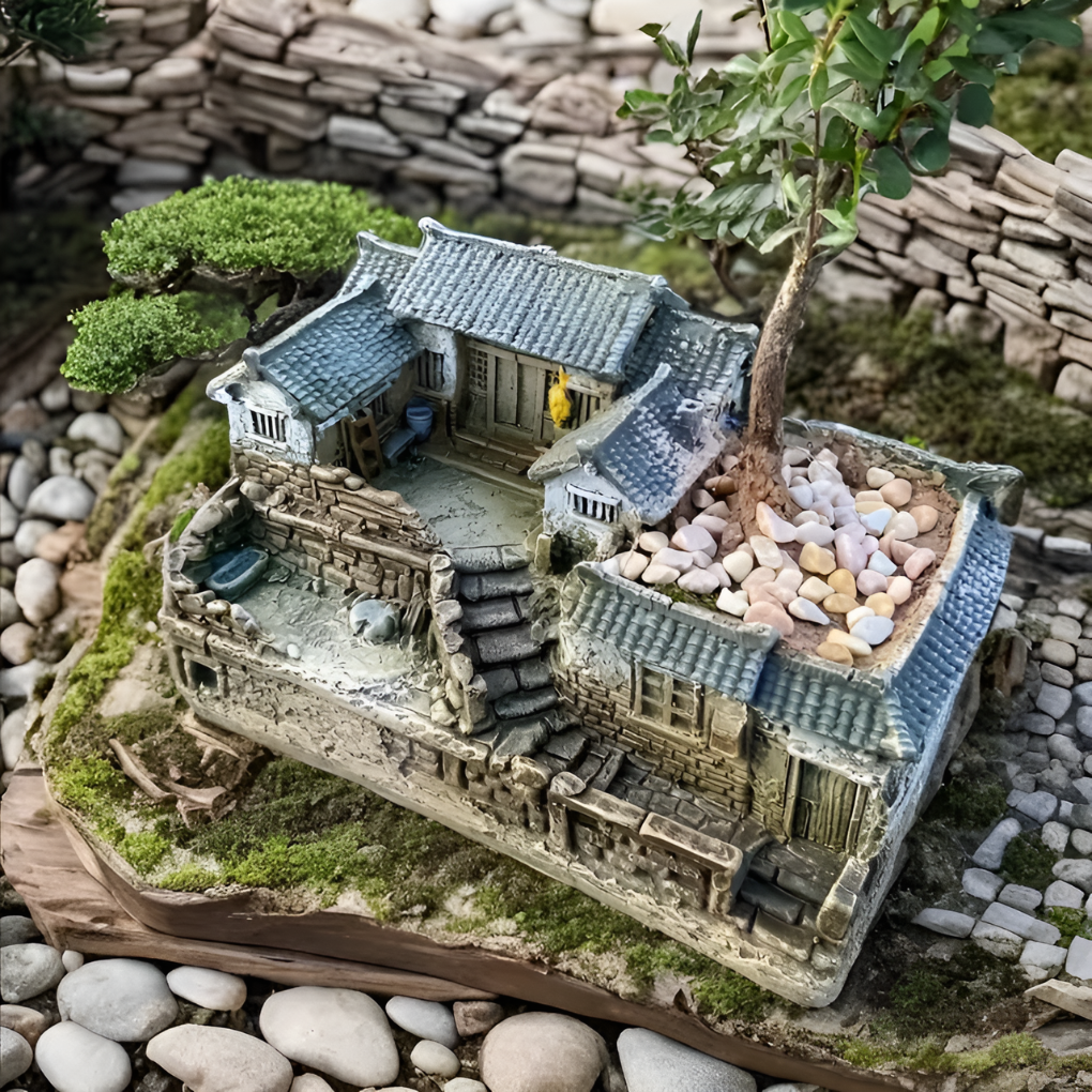 Statue de jardin rustique en cottage